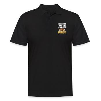 Here Because I Was Told There Would Be Spaghetti - Men's Polo Shirt - black - Front - Kai (181cm)