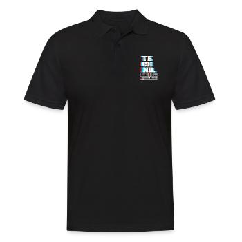 TECHNO. Awesome Retro DJ Techno Lover Designs - Männer Poloshirt - Schwarz - Vorne - Kai (181cm)