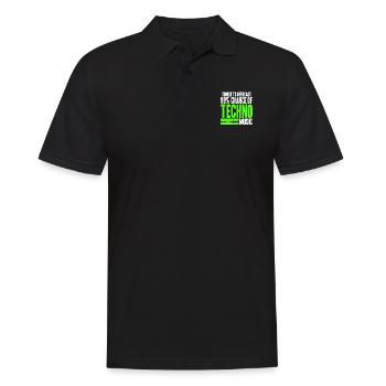 Les prévisions de ce soir 99% de chances de musique techno - Polo Homme - noir - Devant - Kai (181cm)