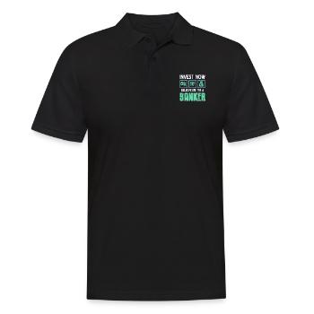 Investir maintenant Croyez-moi Je suis un banquier Cool Retro - Polo Homme - noir - Devant - Kai (181cm)
