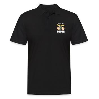 Retro Vintage World's Most Awesome BANKER T-Shirt - Männer Poloshirt - Schwarz - Vorne - Kai (181cm)