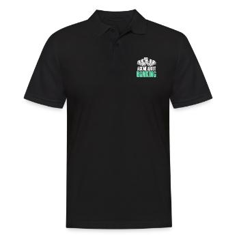 Ask Me About Banking Cool Retro Banker T-Shirt - Männer Poloshirt - Schwarz - Vorne - Kai (181cm)