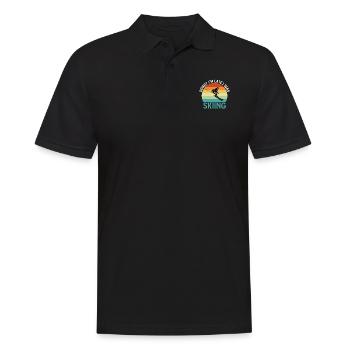 Sorry I'm late I was skiing skiing - Men's Polo Shirt - black - Front - Kai (181cm)