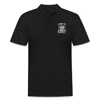 I Count My Salary In Yards Of Fabric Funny Knitter - Men's Polo Shirt - black - Front - Kai (181cm)