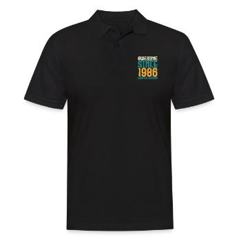 Awesome seit 1986 limitierte Auflage. - Männer Poloshirt - Schwarz - Vorne - Kai (181cm)