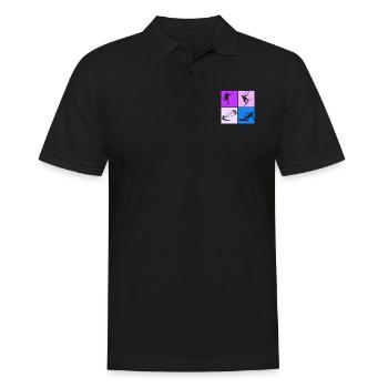Kite Surfing, Kite Board, Lifestyle Vintage Design - Men's Polo Shirt - black - Front - Kai (181cm)