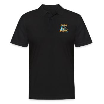 Pêchez là où se trouvent les poissons. Pêche, Pêche - Polo Homme - noir - Devant - Kai (181cm)