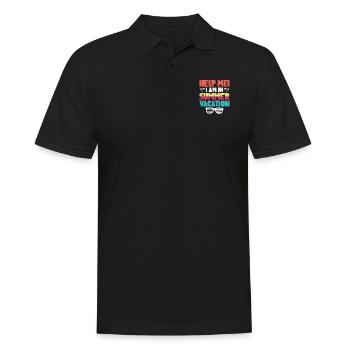 Aidez-moi Je suis en vacances d’été - Polo Homme - noir - Devant - Kai (181cm)