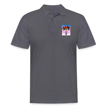 Cool Retro Palm Tree Island Vapor Wave Designs - Männer Poloshirt - Anthrazit - Vorne - Nico (186cm)