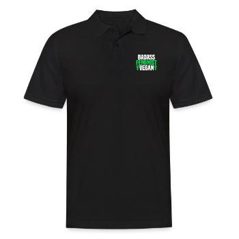 Badass Feminist Vegan - Aktivistin Für Veganismus - Männer Poloshirt - Schwarz - Vorne - Kai (181cm)