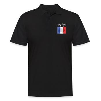 Frankreich - Männer Poloshirt - Schwarz - Vorne - Kai (181cm)