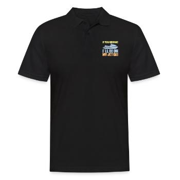 Wenn Du Mich Brauchst Bin Ich Auf Meinem Jetski - Männer Poloshirt - Schwarz - Vorne - Kai (181cm)