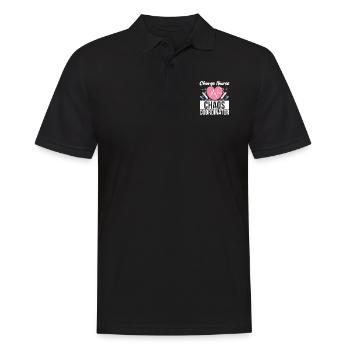 Charge Nurse Herzschlag Stethoskop Krankenpflege - Männer Poloshirt - Schwarz - Vorne - Kai (181cm)