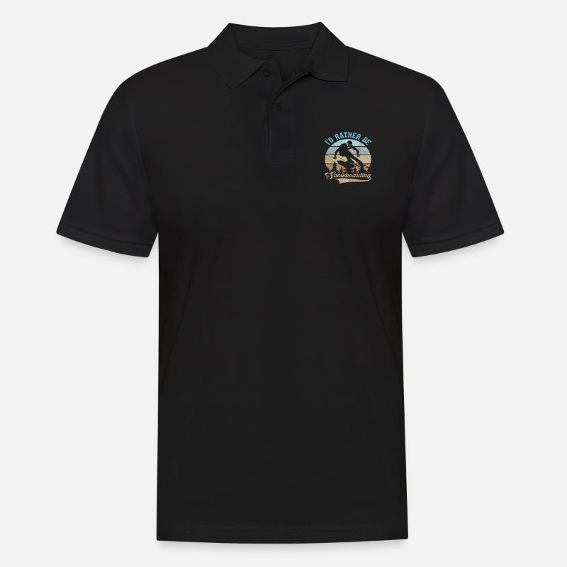 I'D RATHER BE SNOWBOARDING - Männer Poloshirt - Schwarz