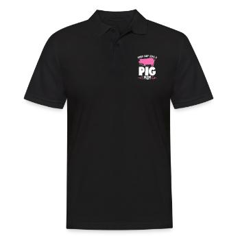 Schwein Mama Landwirt Mutter Schweineliebhaber Ban - Männer Poloshirt - Schwarz - Vorne - Kai (181cm)