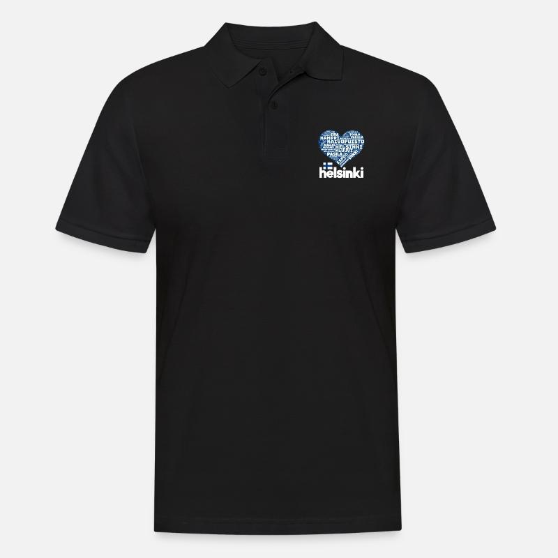 Helsinki - Männer Poloshirt - Schwarz