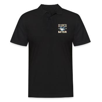 Super Batteur. Cadeau batteur. bassiste. Musicien. - Polo Homme - noir - Devant - Kai (181cm)