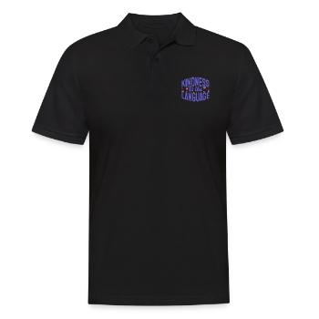Kindness is the Language - Männer Poloshirt - Schwarz - Vorne - Kai (181cm)