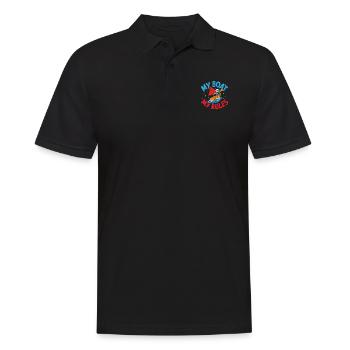 Boating Dad Boat Captain Pontoon Sailor Cruising - Men's Polo Shirt - black - Front - Kai (181cm)