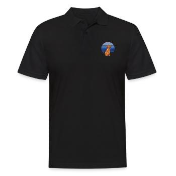 Vizsla Dog Retro Blue - Men's Polo Shirt - black - Front - Kai (181cm)