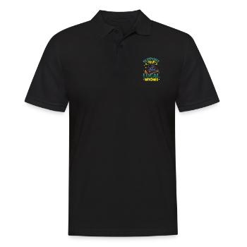 Hexe Okkult Gothic Dunkel Satanisch Unheilige - Männer Poloshirt - Schwarz - Vorne - Kai (181cm)