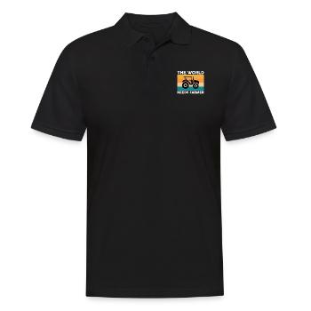 The world needs the farmer - Men's Polo Shirt - black - Front - Kai (181cm)