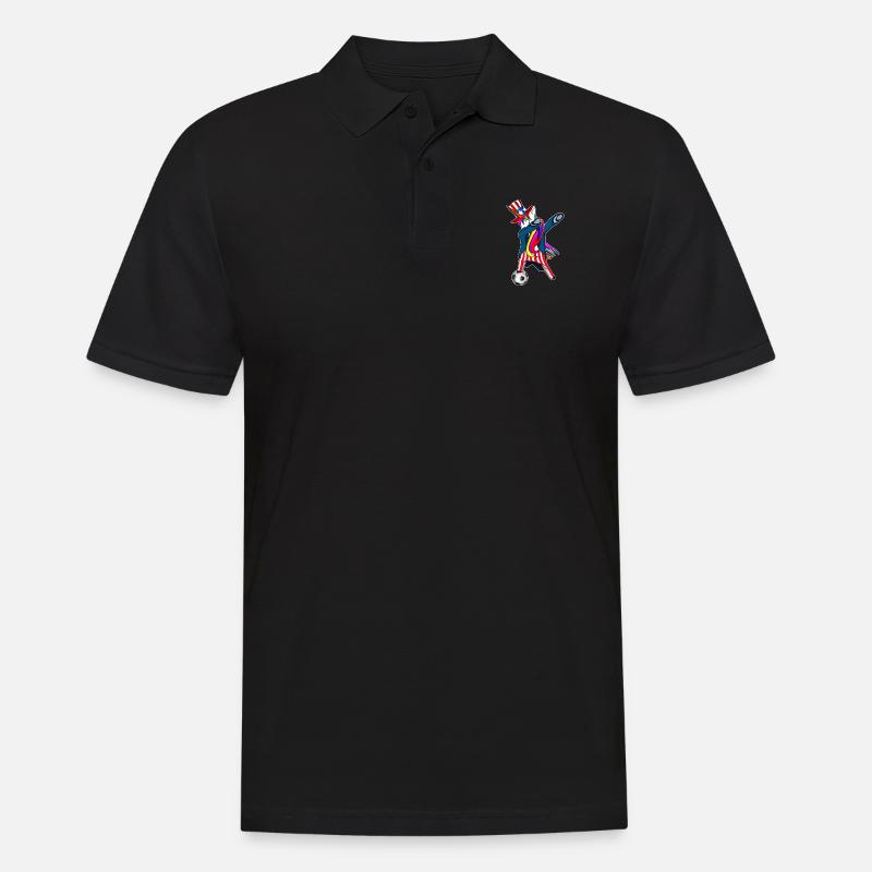 4. Juli Dabbing US-Einhorn - Männer Poloshirt - Schwarz