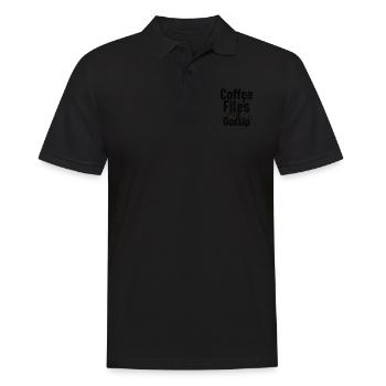 Kaffee, Akten Und Klatsch - HR -Offizier - Männer Poloshirt - Schwarz - Vorne - Kai (181cm)