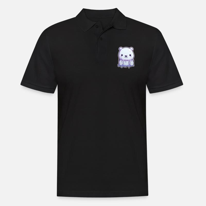 Süßer Eisbär Eis - Männer Poloshirt - Schwarz