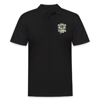 Proud sister of a tennis senior - Men's Polo Shirt - black - Front - Kai (181cm)