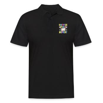 Coffee Para Repeat - Classroom Assistant - Men's Polo Shirt - black - Front - Kai (181cm)