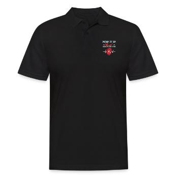 Healthy Heartbeat February Heart Awareness - Men's Polo Shirt - black - Front - Kai (181cm)