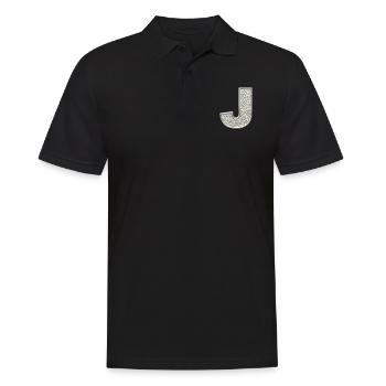 J, letter, letter J, initial, initial J, monogram, - Men's Polo Shirt - black - Front - Kai (181cm)