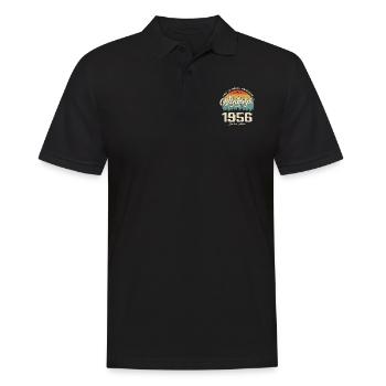 Jahrgang 1956 Retro-Stil Jubiläumsgeschenk 1956 - Männer Poloshirt - Schwarz - Vorne - Kai (181cm)