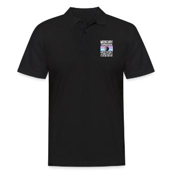 Rückläufige Planeten Merkur Rückläufig - Männer Poloshirt - Schwarz - Vorne - Kai (181cm)