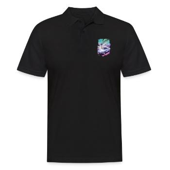 Los Angeles, USA, Amerika, Kalifornien, Mia, Retro - Männer Poloshirt - Schwarz - Vorne - Kai (181cm)