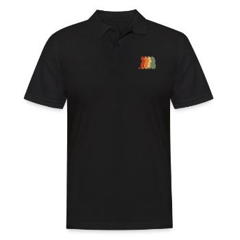 Katze - Männer Poloshirt - Schwarz - Vorne - Kai (181cm)