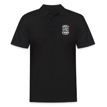 Lustiger Buntglas-künstler - Männer Poloshirt - Schwarz - Vorne - Kai (181cm)
