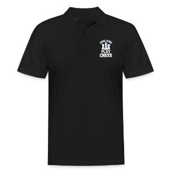 Cool Kids Play Funny Chess Board Game for Kids - Men's Polo Shirt - black - Front - Kai (181cm)
