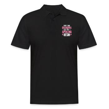 Das erste Mal Oma Lass Uns Das Verwöhnen Neu Anfangen - Männer Poloshirt - Schwarz - Vorne - Kai (181cm)