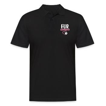 Pelz Oma Lustige Oma Pawma Welpe Hund - Männer Poloshirt - Schwarz - Vorne - Kai (181cm)