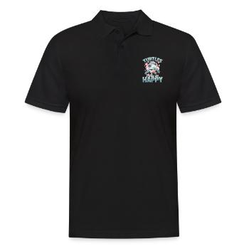 Drôle de tortue de mer Les tortues animales me rendent heureux - Polo Homme - noir - Devant - Kai (181cm)
