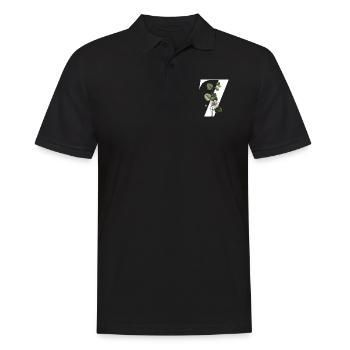 Numéro 7 floral vert -7e anniversaire floral - Polo Homme - noir - Devant - Kai (181cm)