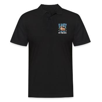 Faultier Diabetes Bewusstsein T1D Blaues Band Lustig - Männer Poloshirt - Schwarz - Vorne - Kai (181cm)