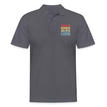 Zahlen knacken ist mein Cardio-Retro lustig - Männer Poloshirt - Anthrazit - Vorne - Nico (186cm)