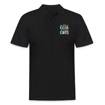 Lebensziel Rette alle Katzen Tie Dye Lustige Pflege - Männer Poloshirt - Schwarz - Vorne - Kai (181cm)