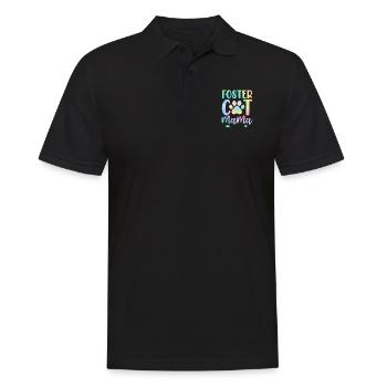 Foster Cat Mama Drôle de chat Tie Dye Sauvetage Maman - Polo Homme - noir - Devant - Kai (181cm)