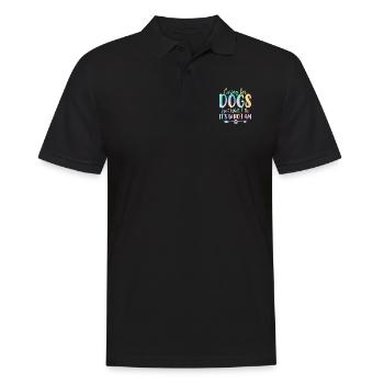 Caring for Dogs Isn't What I Do Dog Tie Dye Funny - Men's Polo Shirt - black - Front - Kai (181cm)
