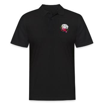 Leopard With Flowers - Men's Polo Shirt - black - Front - Kai (181cm)