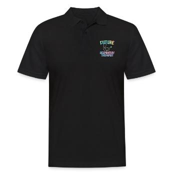 Future Respiratory Therapist Tie Dye Funny Peds - Men's Polo Shirt - black - Front - Kai (181cm)